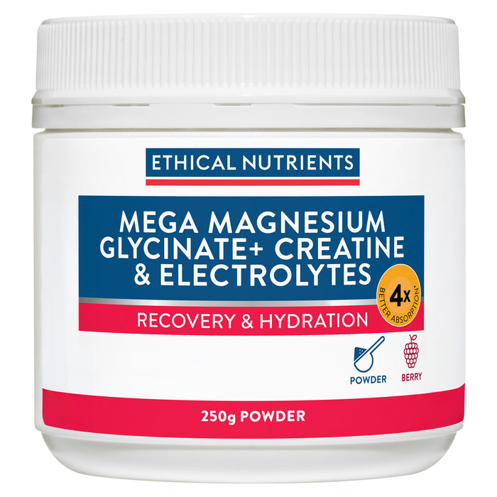 Ethical Nutrients Mega Magnesium Glycinate + Creatine & Electrolytes Powder 250g