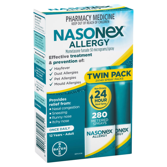 Nasonex Allergy  50mcg Twin 2x140 Dose.