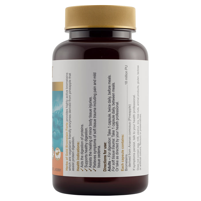 Herbs Of Gold Bromelain Forte 60 Capsules.