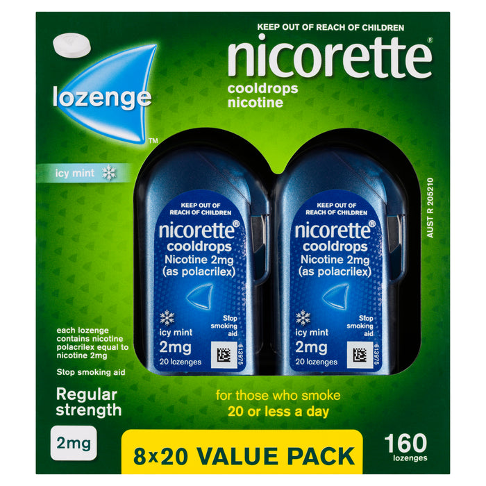 Nicorette Cool Drops Lozenge Icy Mint 2mg 160.