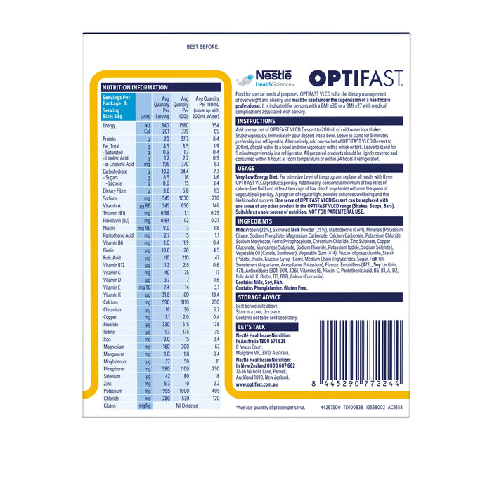 Optifast VLCD Dessert Lemon 8X53g.
