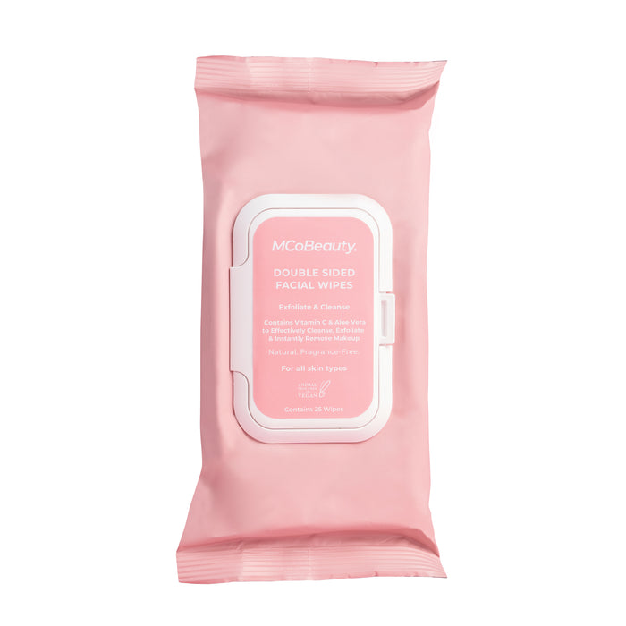 MCo Beauty Double Sided Facial Wipes 25 Pack