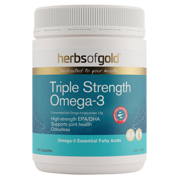 Herbs Of Gold Triple Strength Omega 3 150 Capsules