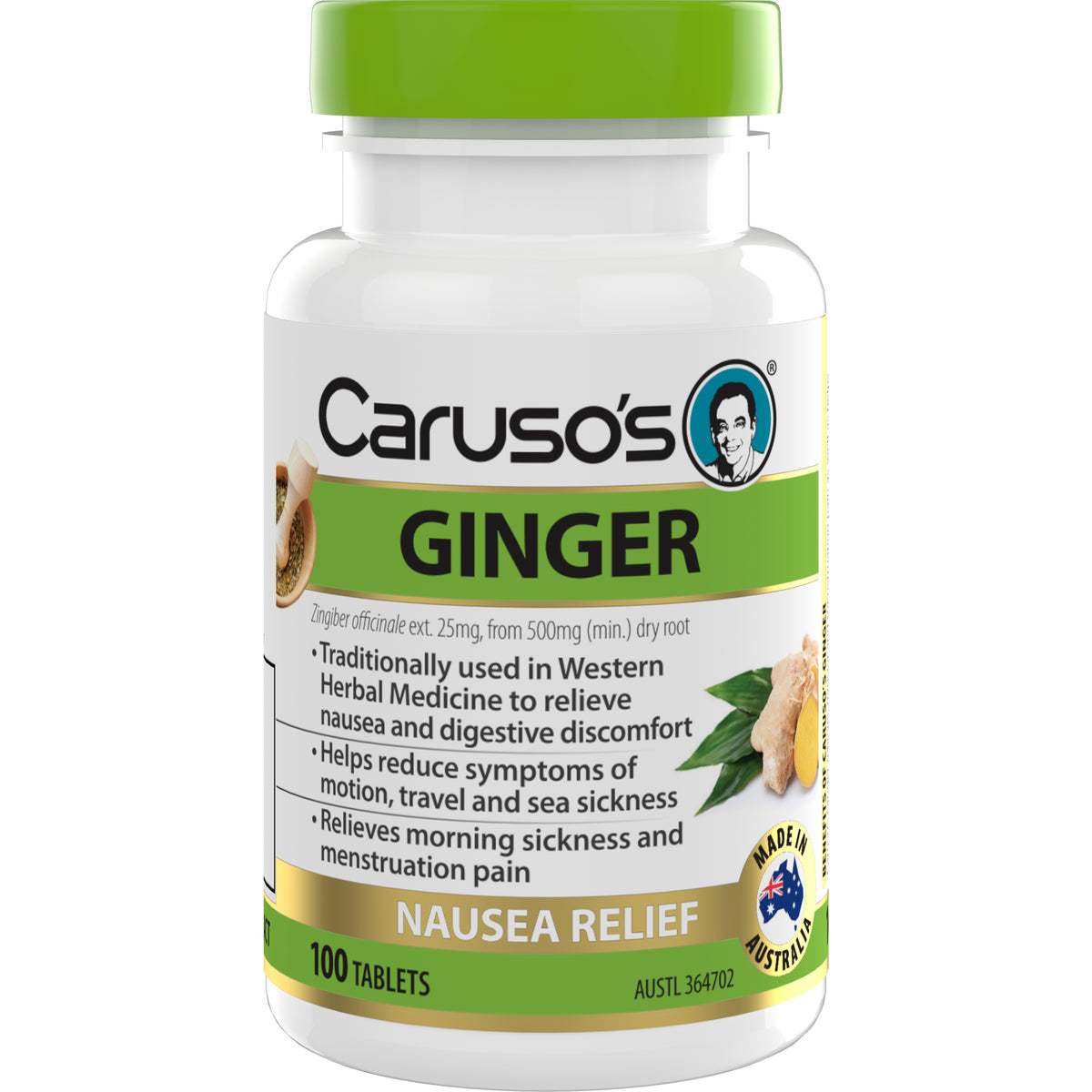 Caruso's Ginger Nausea Relief Tablets 100 — Giant Chemist Harbour Town