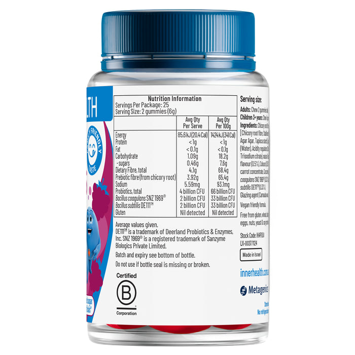 Inner Health Adult Raspberry Probiotic 50 Gummies