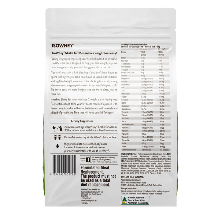 Isowhey Men's Shake Vanilla 840g