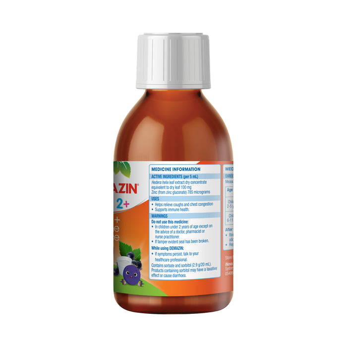 Demazin Immune Kids 2+ Cough + Immune Defence 200ml.