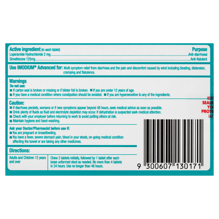 Imodium Advanced Chewable Tablets 12.