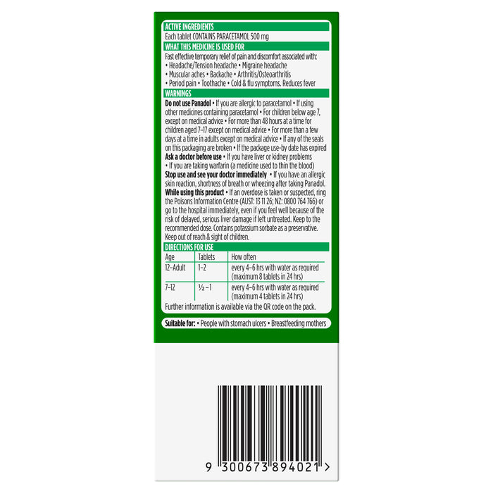 Panadol 500mg 16 Tablets.