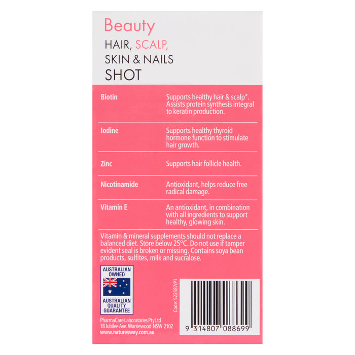 Nature's Way Beauty Hair Scalp Skin Nails Shot 8x50ml
