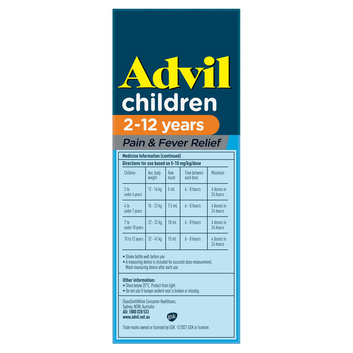 Advil Pain & Fever Suspension 200ml