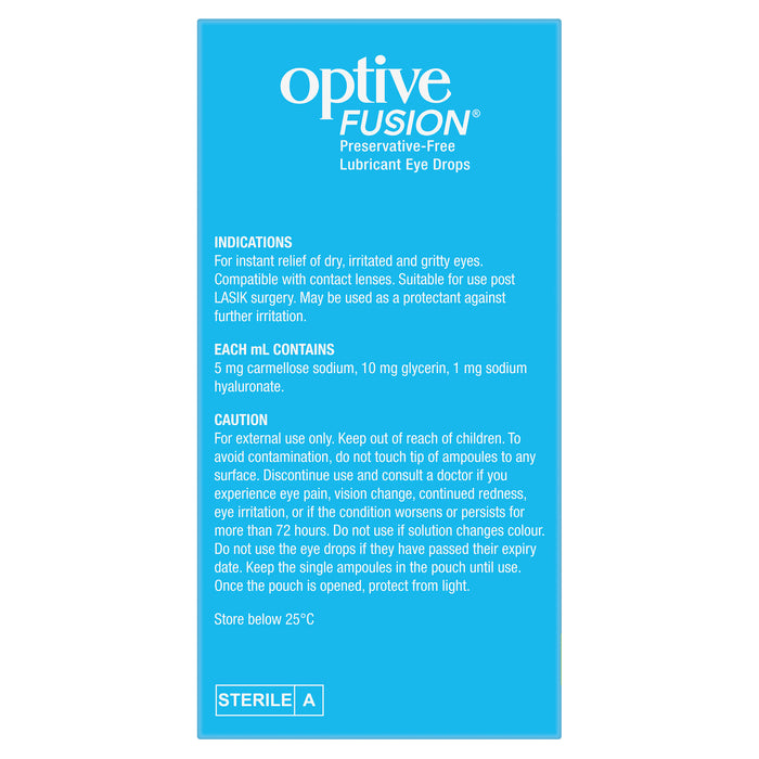 Optive Fusion Eye Drops 0.4ml x 30.