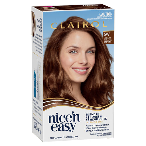 Clairol Nice N Easy 5W Medium Caramel Brown.
