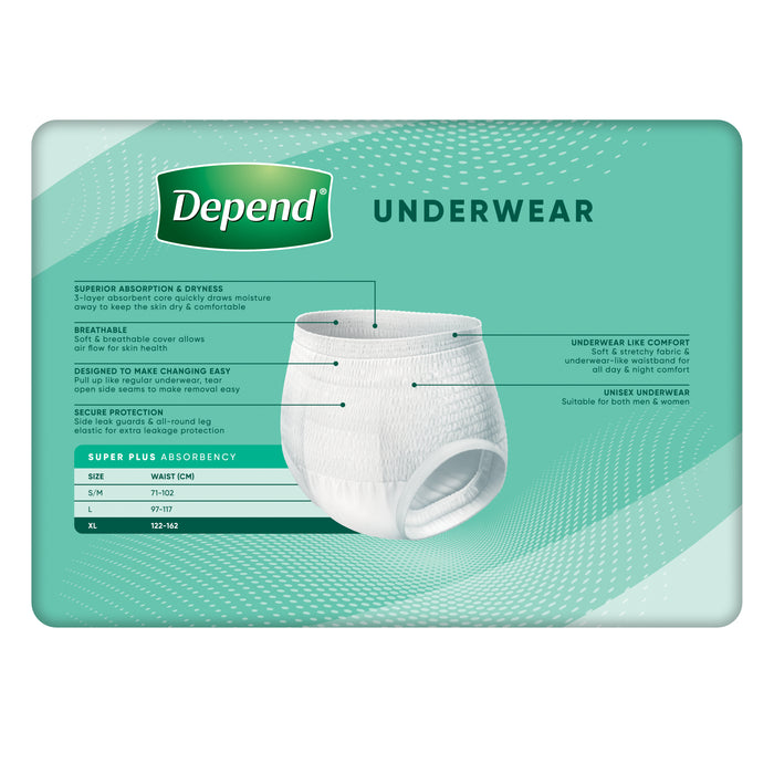 Depend Adult Underwear Super Plus XLarge 9 Pack
