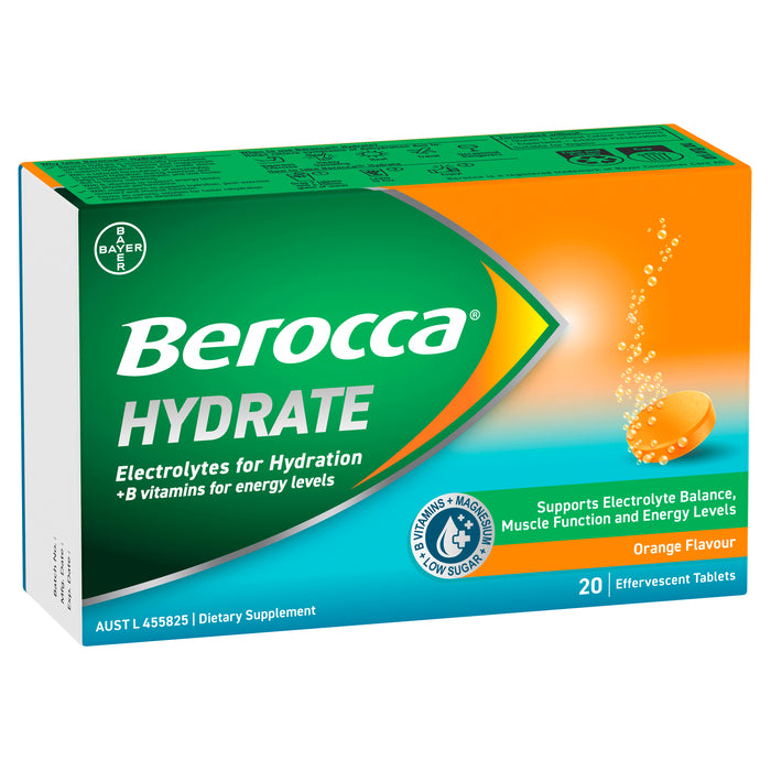 Berocca Hydrate Orange Effervescent Tablets 20
