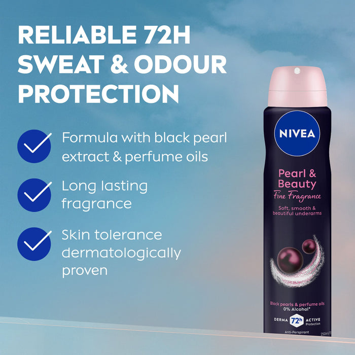 Nivea Deodorant Pearl & Beauty Aerosol 250ml.