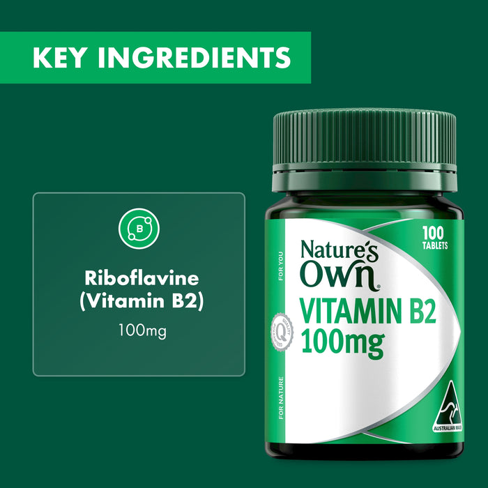 Nature's Own Vitamin B2 100mg 100 Tablets.