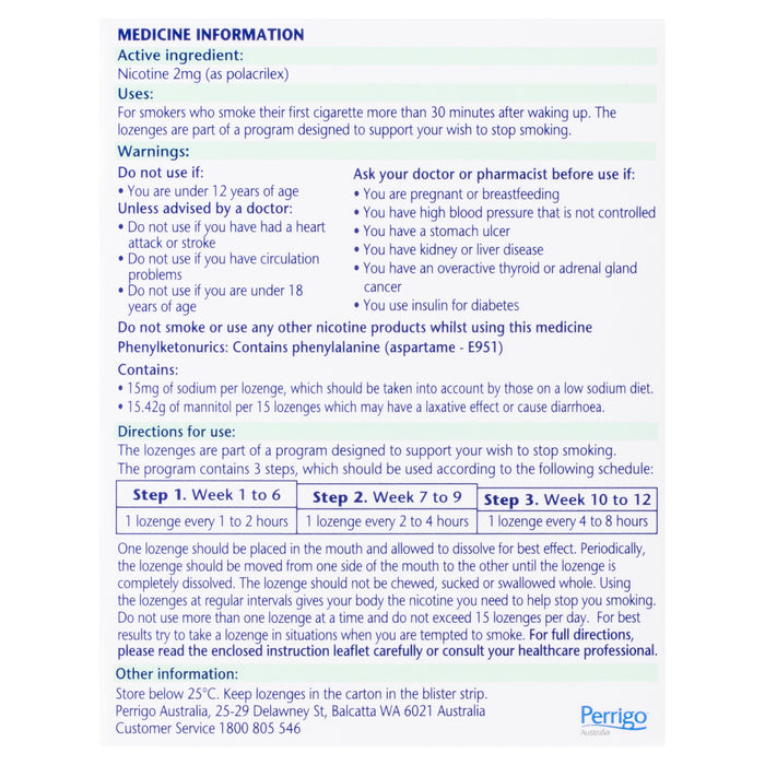 Nicotinell Mint 2mg Lozenges 72 pack