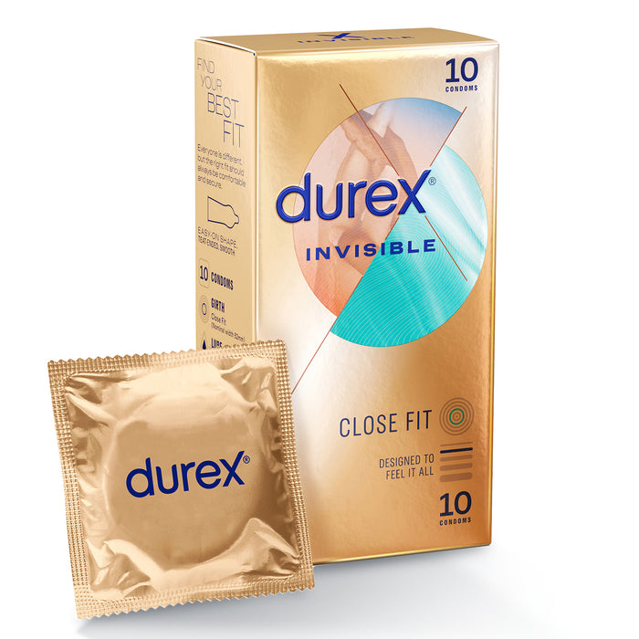 Durex Invisable Close Fit Condom 10pk.