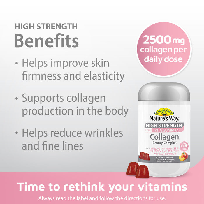 Nature's Way Collagen High Strength Sugar Free 50 Gummies