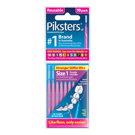 Piksters Size 1 Purple 10 Pack.
