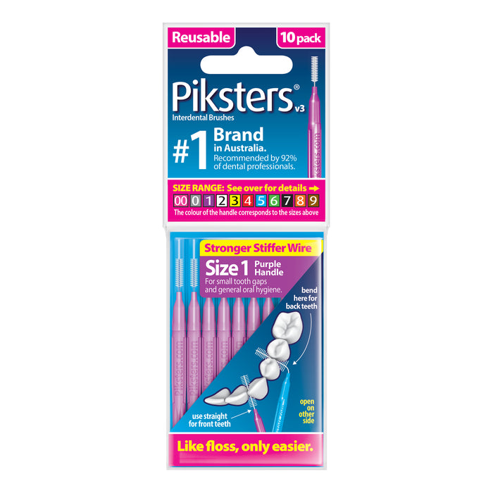 Piksters Size 1 Purple 10 Pack.