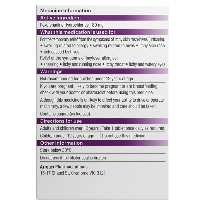 APO Fexofenadine 180mg 70 Tablets