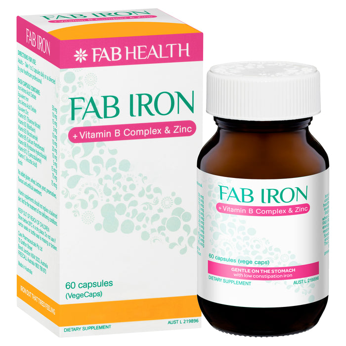 FAB Iron + B Complex + Zinc Capsules 60