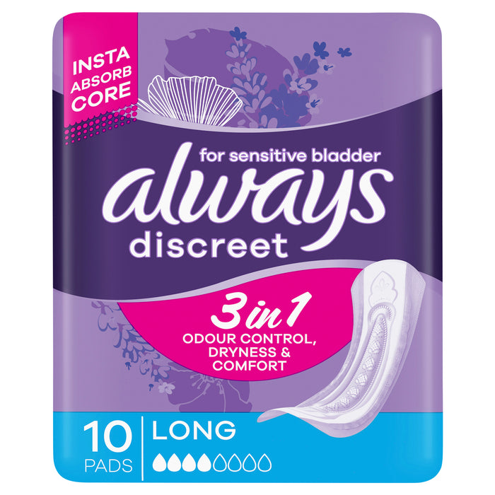 Always Discreet Long Pad 10 Pack