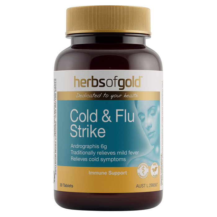 Herbs Of Gold Cold & Flu Strike 30 Tablets.