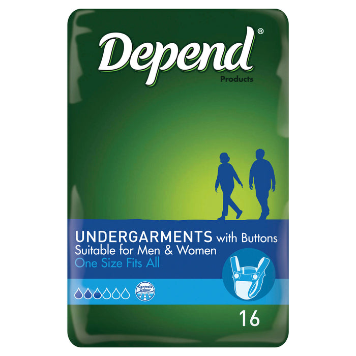 Depend Undergarment 16 Pack.