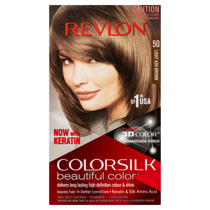 Revlon Colorsilk 50 Light Ash Brown.