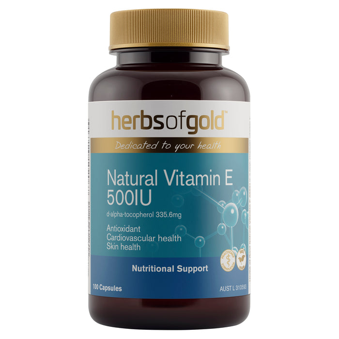 Herbs Of Gold Vitamin E 500IU 100 Capsules