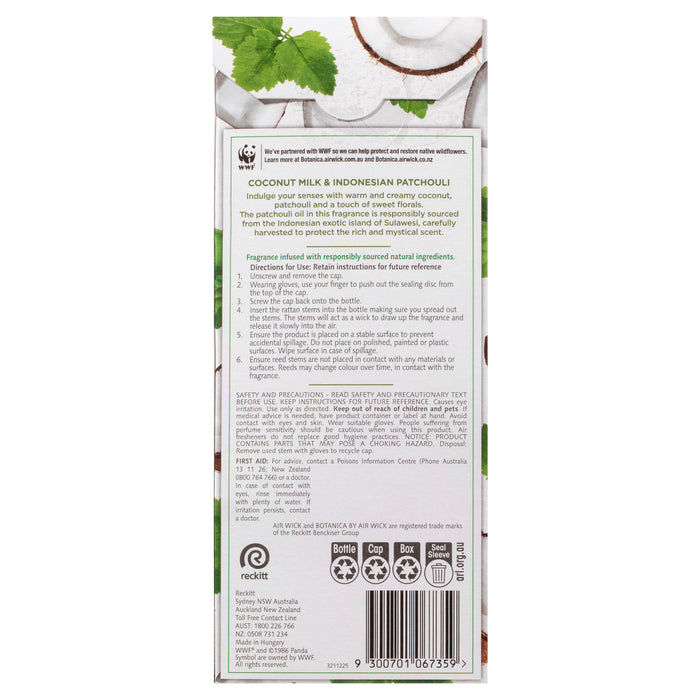 Air Wick Reed Diffuser Botanica Coconut Milk And Indonesian Patchouli 80ml