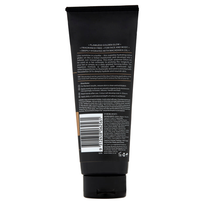 LE TAN UBER GLOW LOTION 250ML.