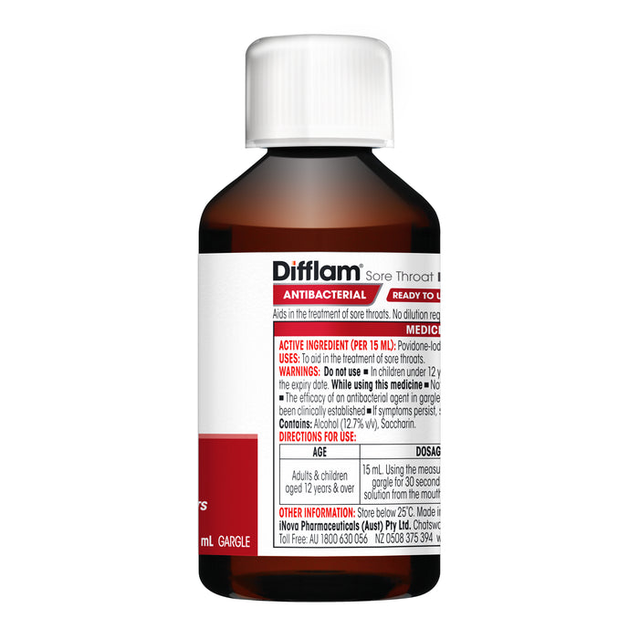 Difflam Sore Throat Ready to Use Gargle with Iodine 200mL