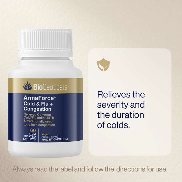 Bioceuticals Armaforce Cold & Flu + Congestion 60Tablets