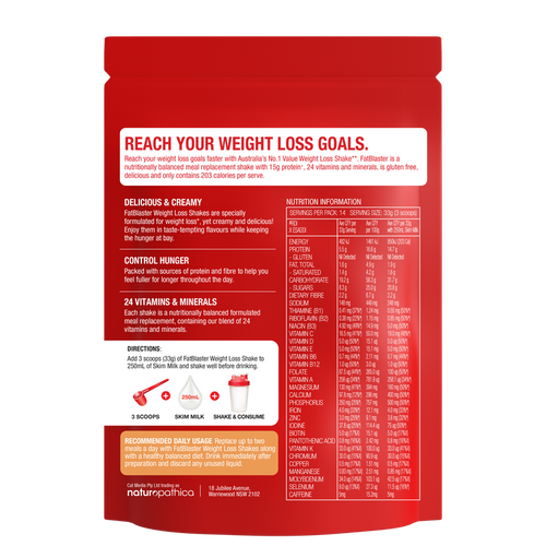 Naturopathica FatBlaster Caramel Shake Red Pouch 465g