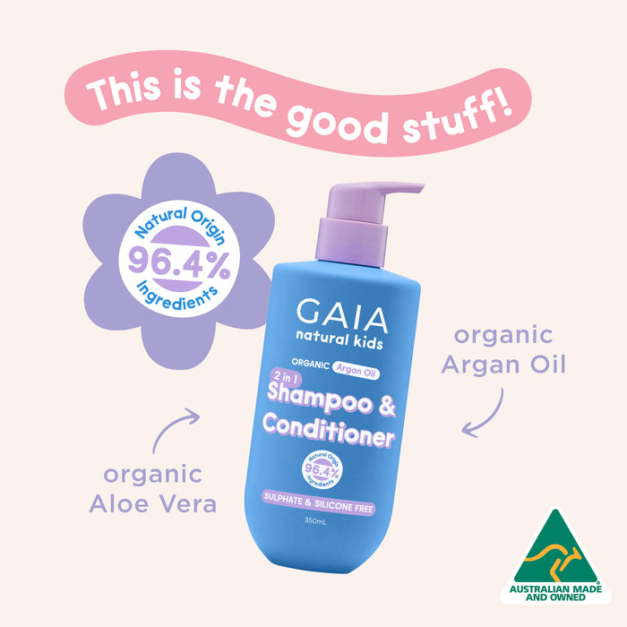 Gaia Natural Kids Organic Argan Shampoo & Conditioner 350ml