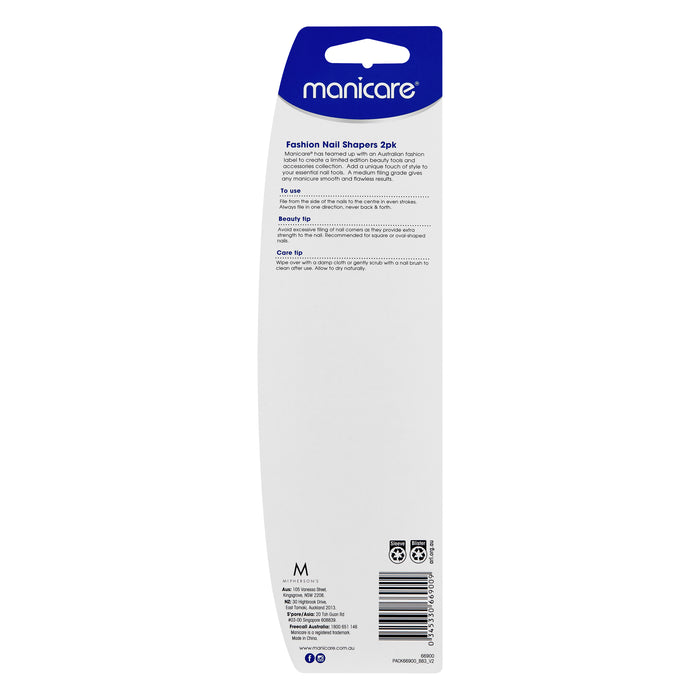 Manicare Nail Shapers Fashion Medium 180mm 2 Pack
