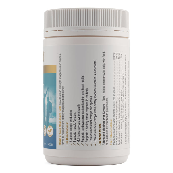 Herbs Of Gold Magnesium Forte 120 Tablets.