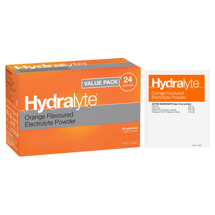 Hydralyte Sachets Orange 4.9g x 24