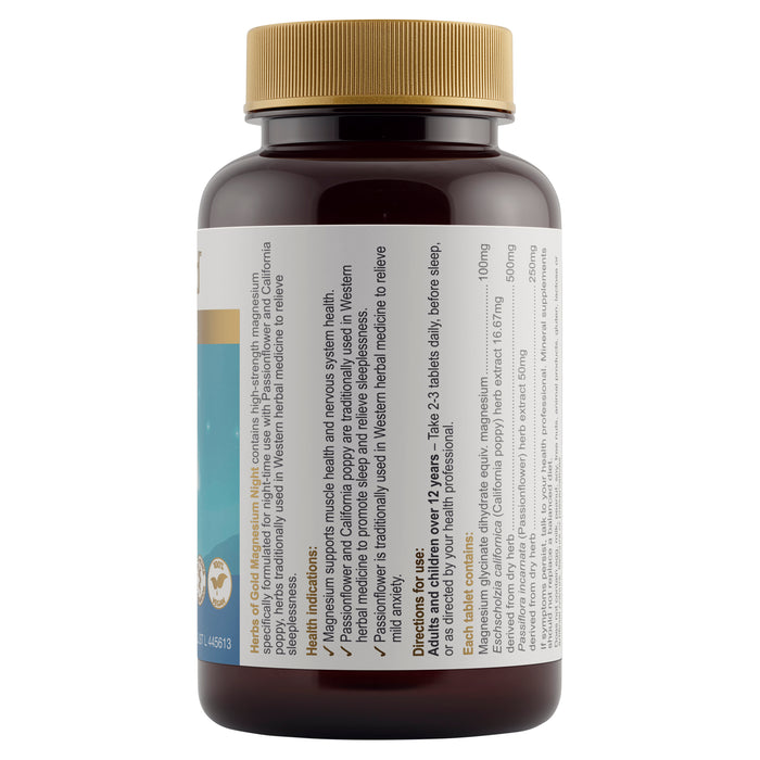 Herbs Of Gold Magnesium Night 60 Tablets