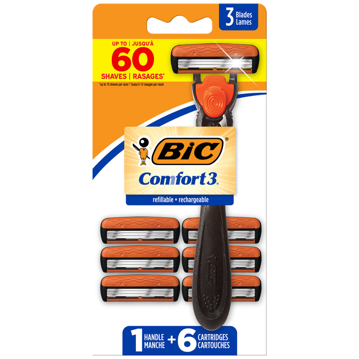 Bic Hybrid Advance Razor 3 Blades Comfort 3x1 Handle + 8 Cartridges