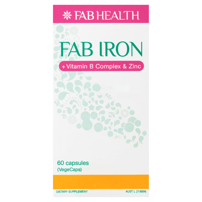FAB Iron + B Complex + Zinc Capsules 60