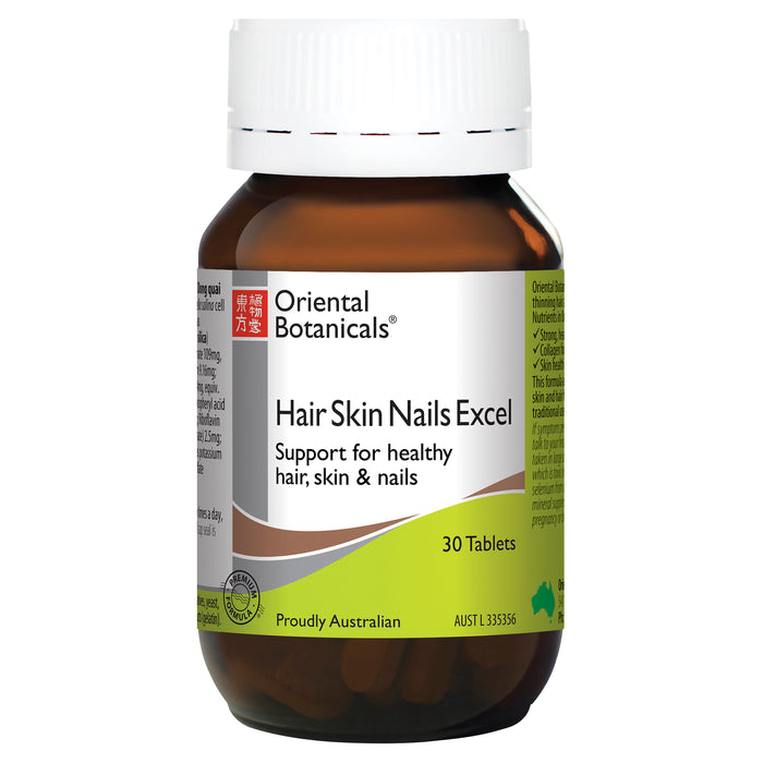 Oriental Botanicals Hair Skin Nails Excel 30 Tablets