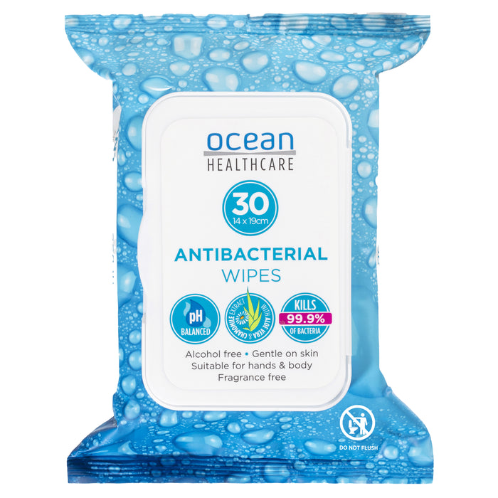 Ocean Antibacterial Wipes 30 Pack.