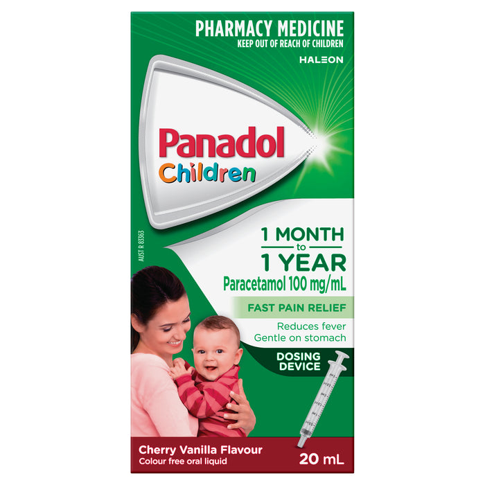 Panadol Children's 1 Month-1 Year Drops 20ml Syringe.