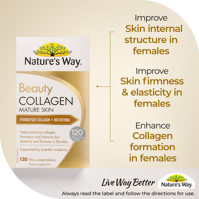 Natures Way Beauty Collagen Mature Skin 120 Tablets