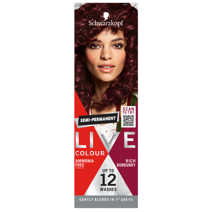 Schwarzkopf Live Colour Rich Burgundy 75mL.